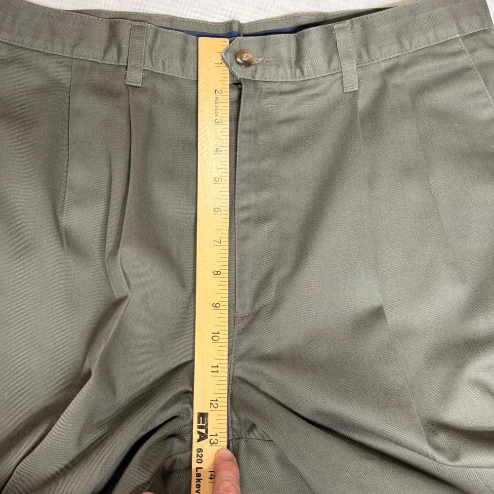 Dockers Mens 36x32 Pleated Chinos Olive Green Cotton Twill Pants 40443-8136‎
